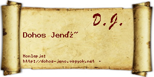 Dohos Jenő névjegykártya