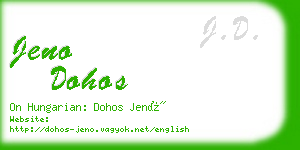 jeno dohos business card